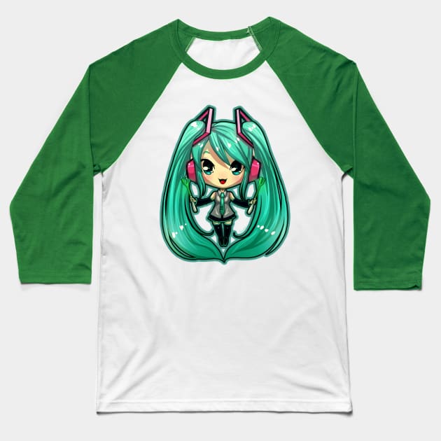 Chibi Hatsune Miku Baseball T-Shirt by DasGnomo